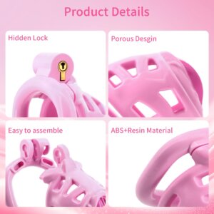pink chastity cage pussy sizes rings invisible angled product view