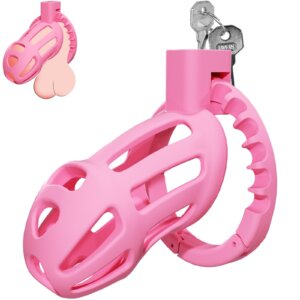 Lightweight Hollow Sissy Cock Cage with 8-Size Adjustable Cock Ring
