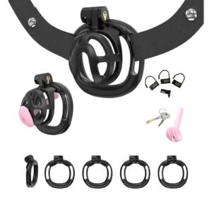pink chastity cage male cock hollow urethral accessory kit view