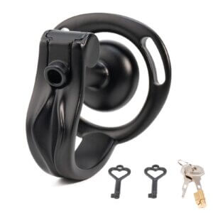 Men's Inverted Chastity Cage with Ring and Keys Invisible Lock