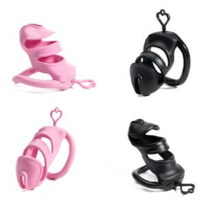 pink chastity cage micro lock rings BDSM wearing guide graphic