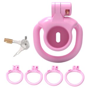 black chastity cage flat inverted set rings wearing guide graphic