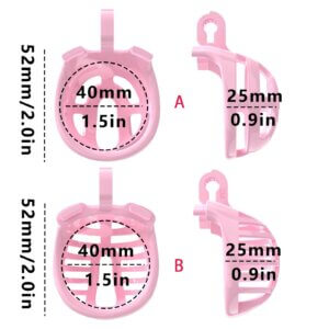 pink chastity cage male cock hollow urethral back product view