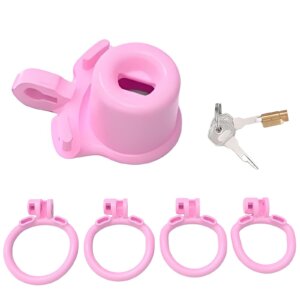 black chastity cage flat inverted set rings feature detail graphic