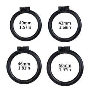 Black chastity cage ring size chart