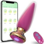 a pink male vibrator with phone showing app-controlled screen