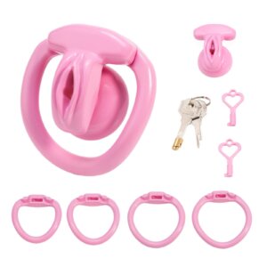 Pink Negative Chastity Cage for Men with Concealed Lock Design