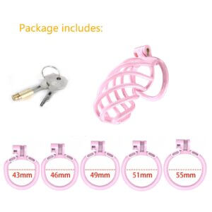 pink chastity cage spiral lock rings restraint wearing guide graphic