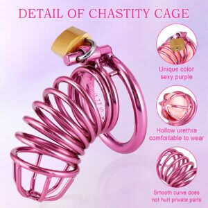 pink metal chastity cage cock cages adjustable belt angled product view