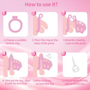 pink chastity cage pussy sizes rings invisible back product view