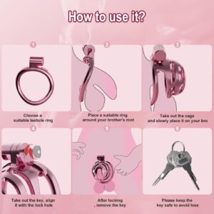pink plastic chastity cage hidden lock adjustable angled product view