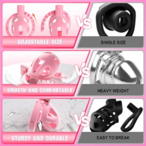 pink chastity cage lightweight small sissy adjustable detail close-up