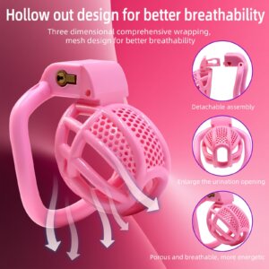pink chastity cage 3D printed sizes rings gallery 04 back product view