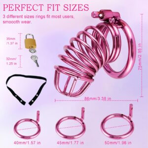 pink metal chastity cage cock cages adjustable belt accessory kit view