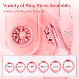 Pink tiny chastity cage ring size options