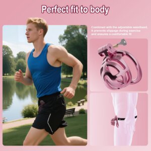pink plastic chastity cage hidden lock adjustable accessory kit view
