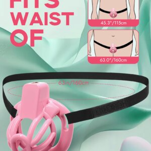 pink chastity cage 3D printed sizes rings back product view