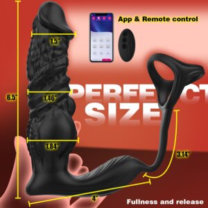 silicone vibrator 6-in-1 thrusting anal app accessory kit view