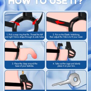 Black chastity cage wearing instructions