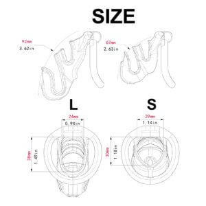 Pink chastity cage size chart