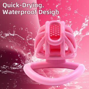 pink chastity cage 3D printed sizes rings gallery 07 wearing guide graphic