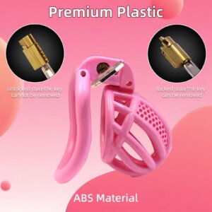 pink chastity cage 3D printed sizes rings gallery 05 detail close-up
