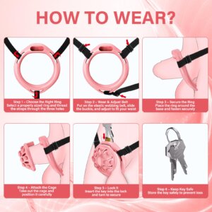 Pink tiny chastity cage wearing instructions