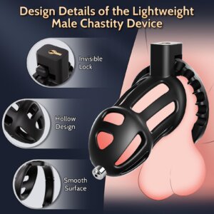 chastity cage lightweight hollow sissy cock control feature graphic