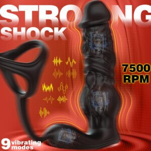 silicone vibrator 6-in-1 thrusting anal app back product view
