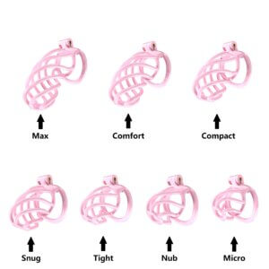 pink chastity cage spiral lock rings restraint back product view