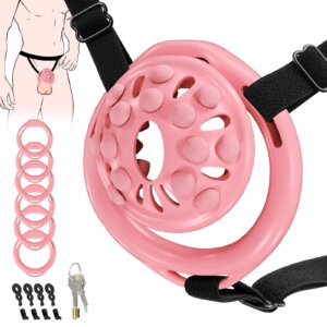 pink chastity cage male tiny sex size feature detail graphic