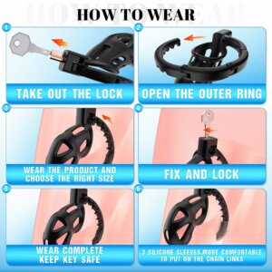 Black lightweight chastity cage wearing guide