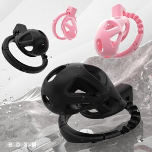 Black lightweight chastity cage color option set