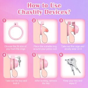 pink silicone chastity cage pussy-shaped soft rings detail close-up