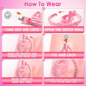 pink chastity cage lightweight small sissy adjustable back product view
