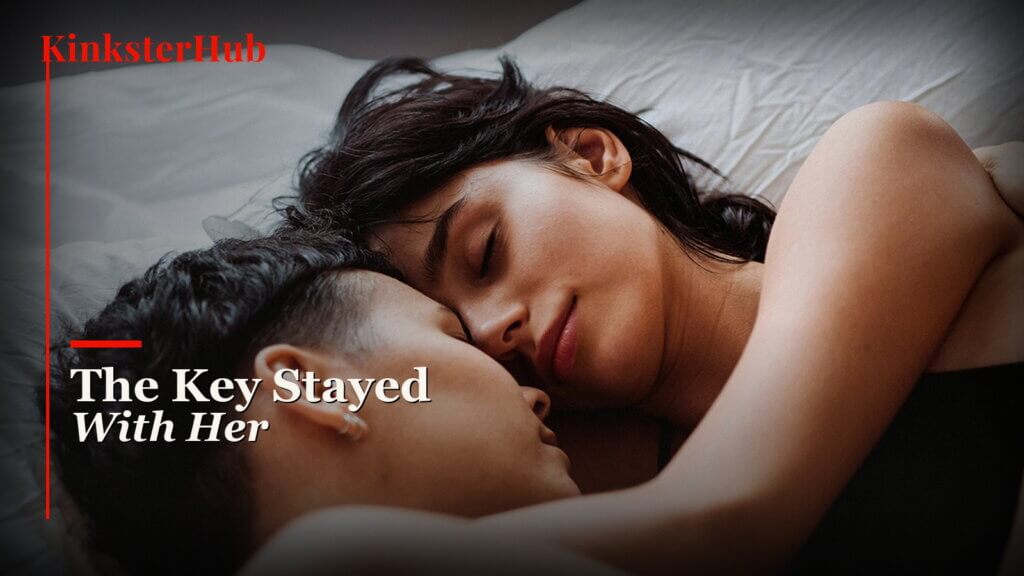 The Key Stayed With Her blog cover showing a quiet couple in bed