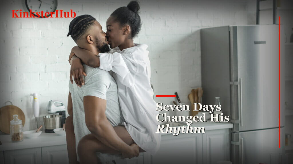 Seven Days Changed His Rhythm blog cover showing a couple in a quiet kitchen routine