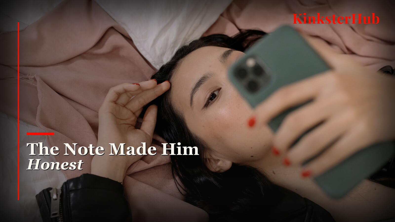 a woman holding a phone while writing a private confession note