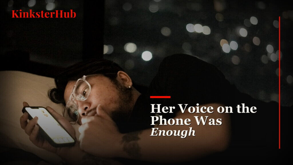 a man alone at night with his phone during remote chastity control