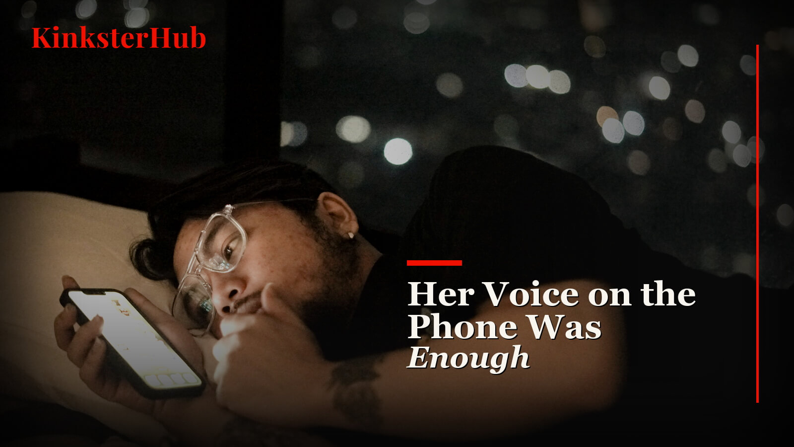 a man alone at night with his phone during remote chastity control