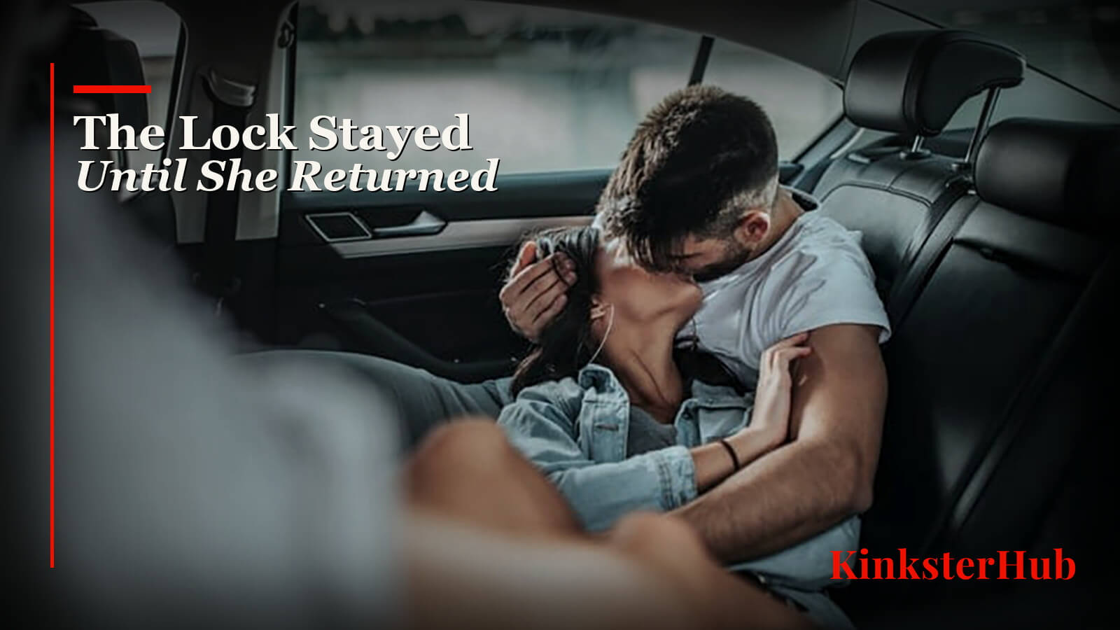 a couple in a car kissing