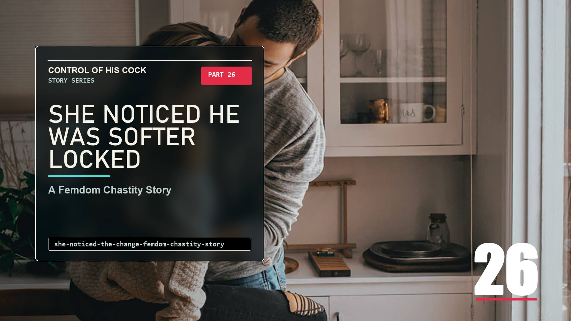 a quiet couple moment, reflecting a femdom chastity story about softer honesty under control.