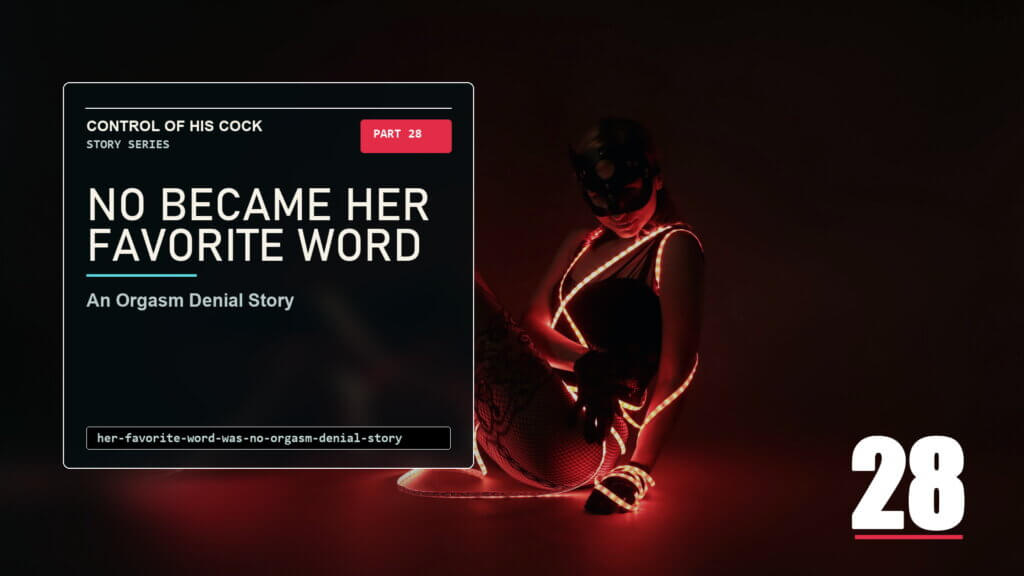 a red-lit solitary figure, symbolizing orgasm denial and the steady power of refusal.