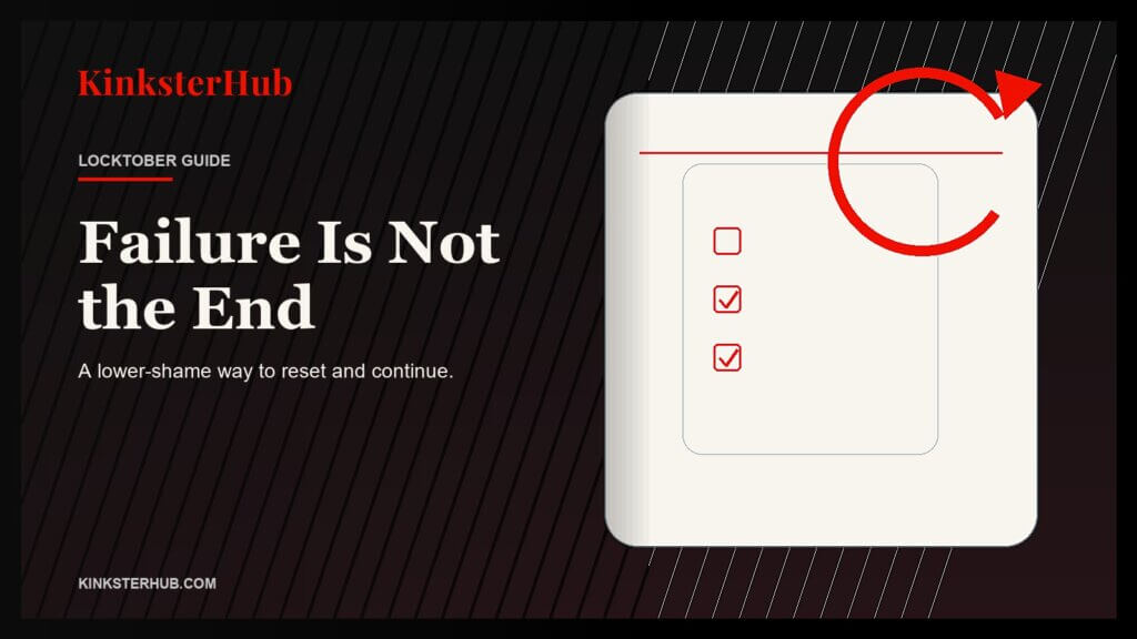 A refined Locktober cover with a reset mark and checklist motif for an article about failing Locktober and continuing safely.