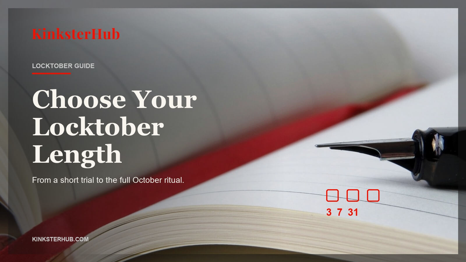 KinksterHub Locktober cover with a platform-safe real photo background for How Long Is Locktober? 3-Day, 7-Day, and 31-Day Versions.