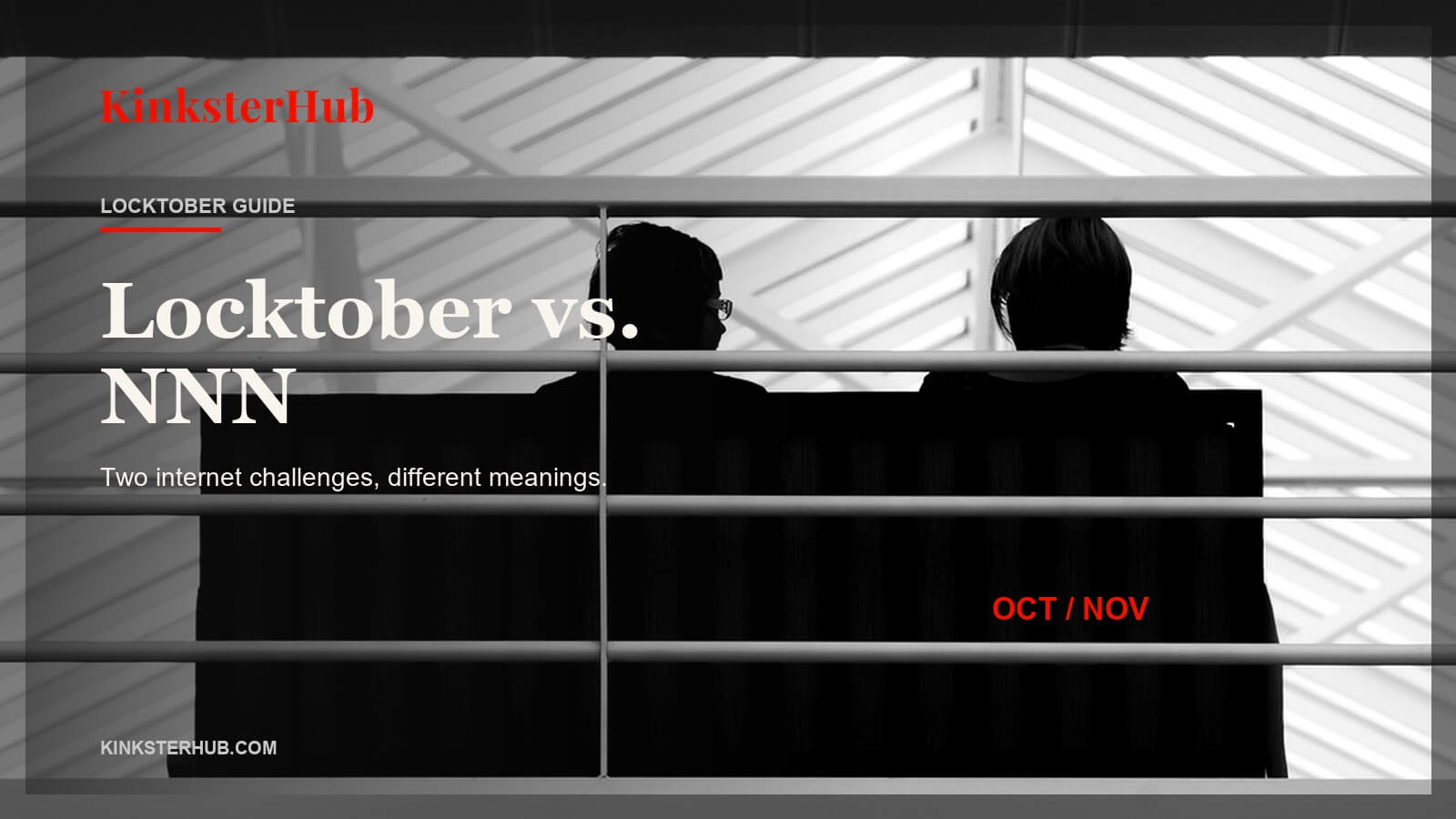 KinksterHub Locktober cover with a platform-safe real person photo background for Is Locktober the Same as No Nut November? Key Differences.