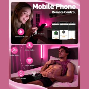 Mobile app controls for the eight-mode vibrating silicone chastity cage