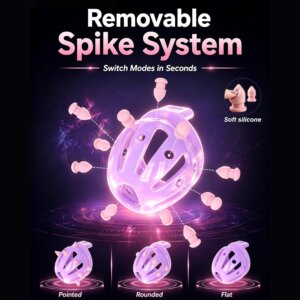 Pointed, rounded and flat removable inserts for the modular resin chastity cage