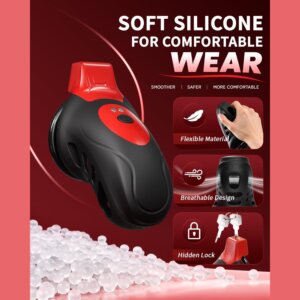 Soft silicone cage construction with compact integrated key lock